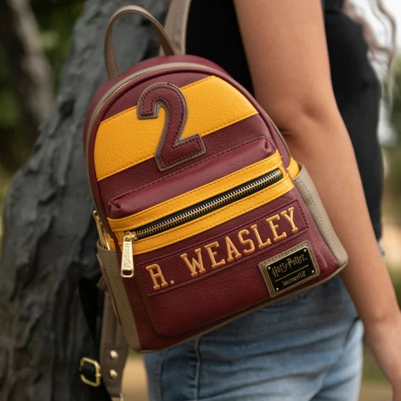 HARRY POTTER RON WEASLEY GRYFFINDOR LEATHER BACKPACK BY LOUNGEFLY - Picture 16 of 16